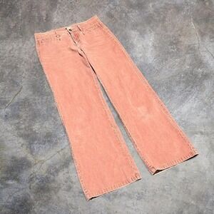 Roxy Women's 30x32 Corduroy Pants Pink Salmon Wide Leg